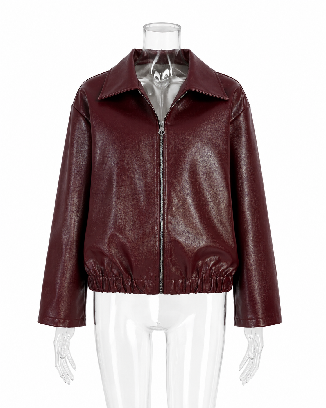 Geneva Faux Leather Bomber Jacket