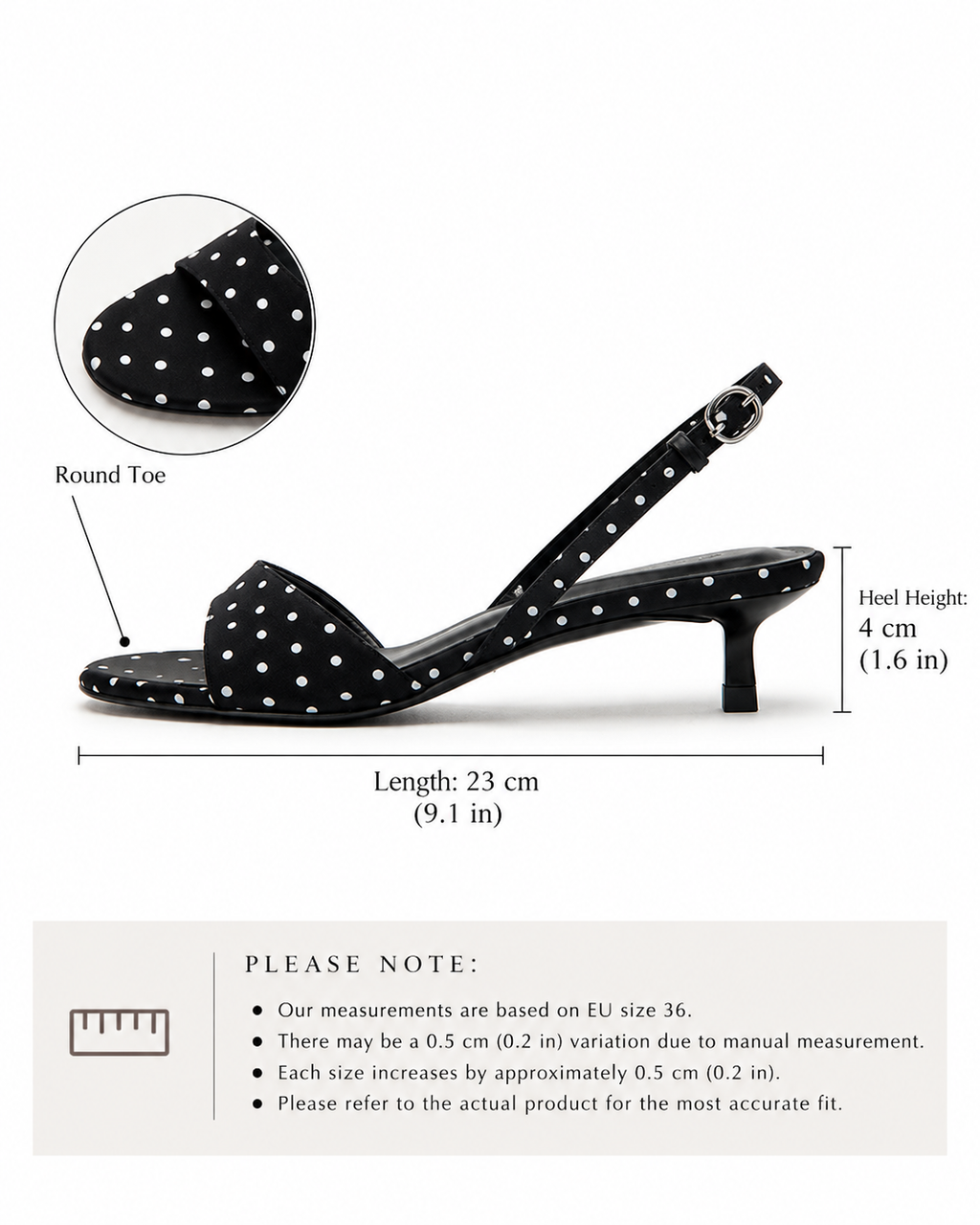Reina Polka Dot Slingback Heels