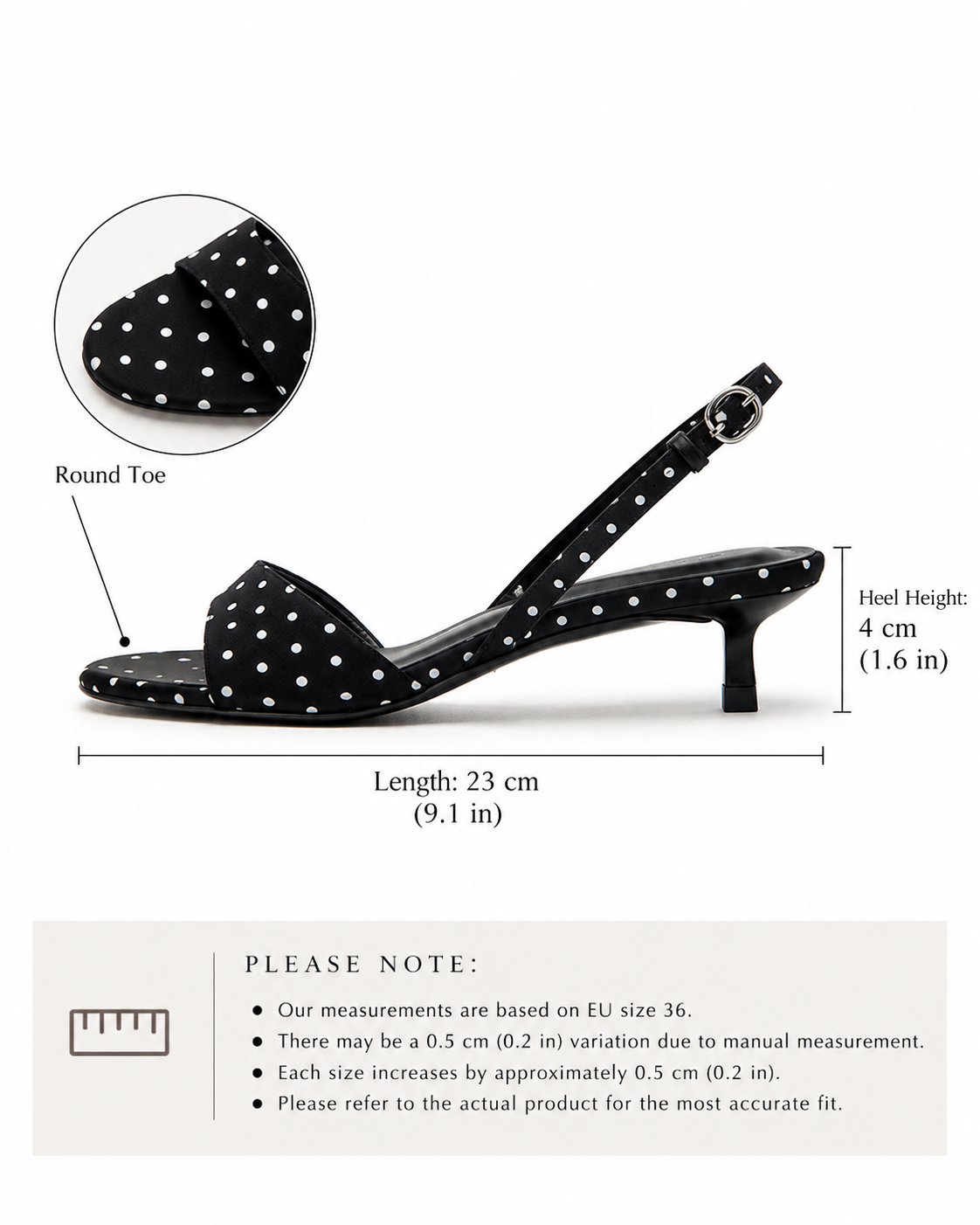 Reina Polka Dot Slingback Heels