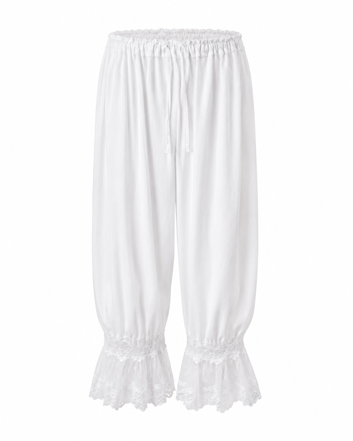 Willa Lace Trim Ruffle Capri Pants