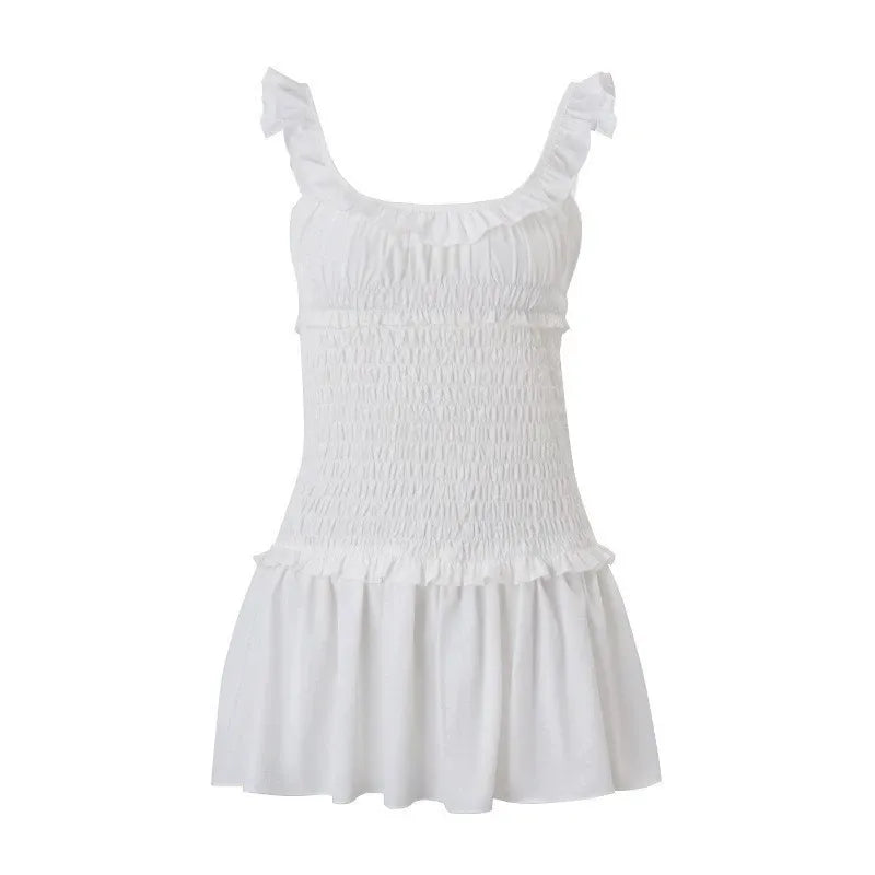 Smocked Ruffle Mini Dress