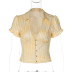 Ilvina Soft Stripe Button Corset Top