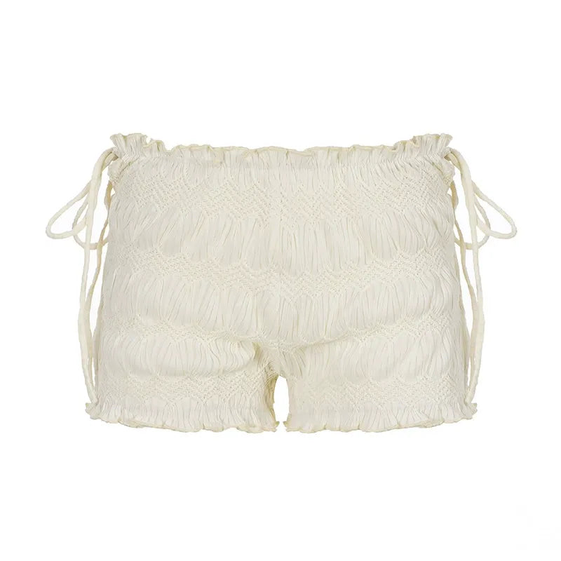 Samira Shirred Side-Tie Shorts