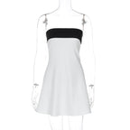 Contrast Trim Strap Mini Dress