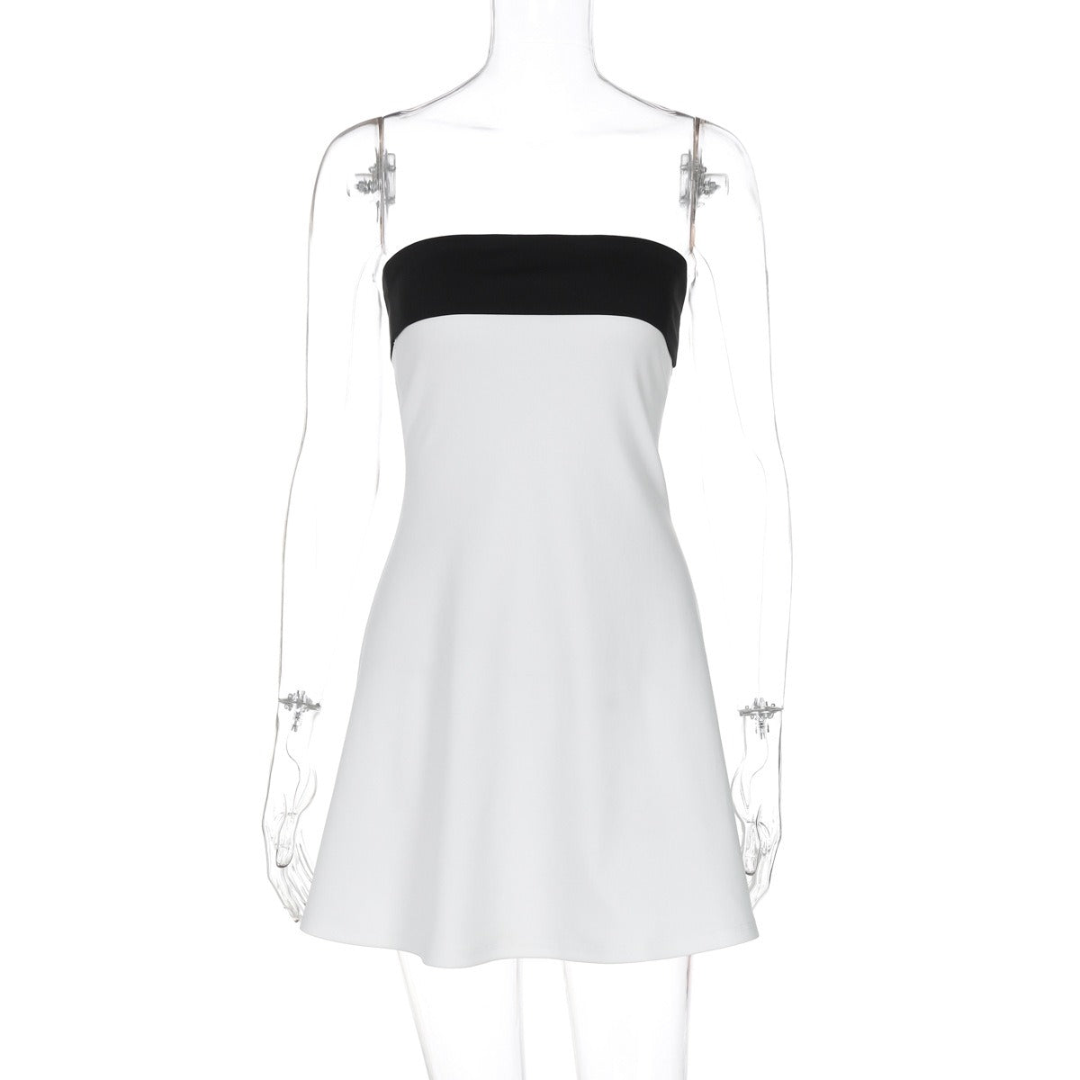 Contrast Trim Strap Mini Dress