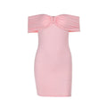Rovelle Rhinestone Off Shoulder Mini Dress