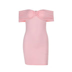 Rovelle Rhinestone Off Shoulder Mini Dress