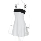 Contrast Trim Strap Mini Dress
