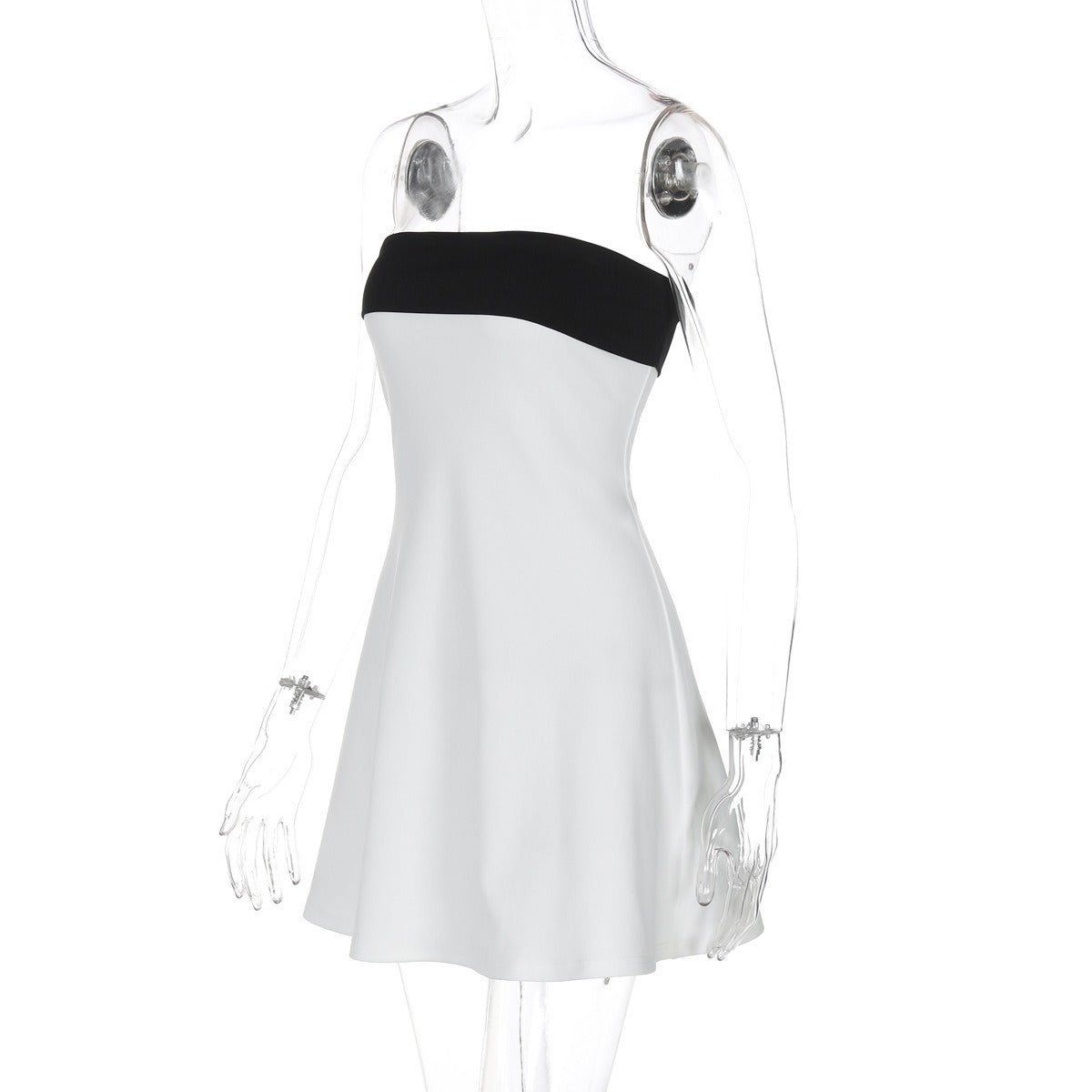 Contrast Trim Strap Mini Dress