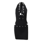 Galina Studded Halter Mini Skirt Set