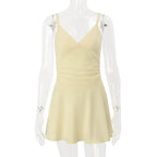Ruched Cami Yellow Mini Dress