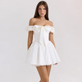 Vaelin Off Shoulder Bow Mini Dress