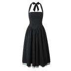 Etta Bow-Tie Halter Maxi Dress