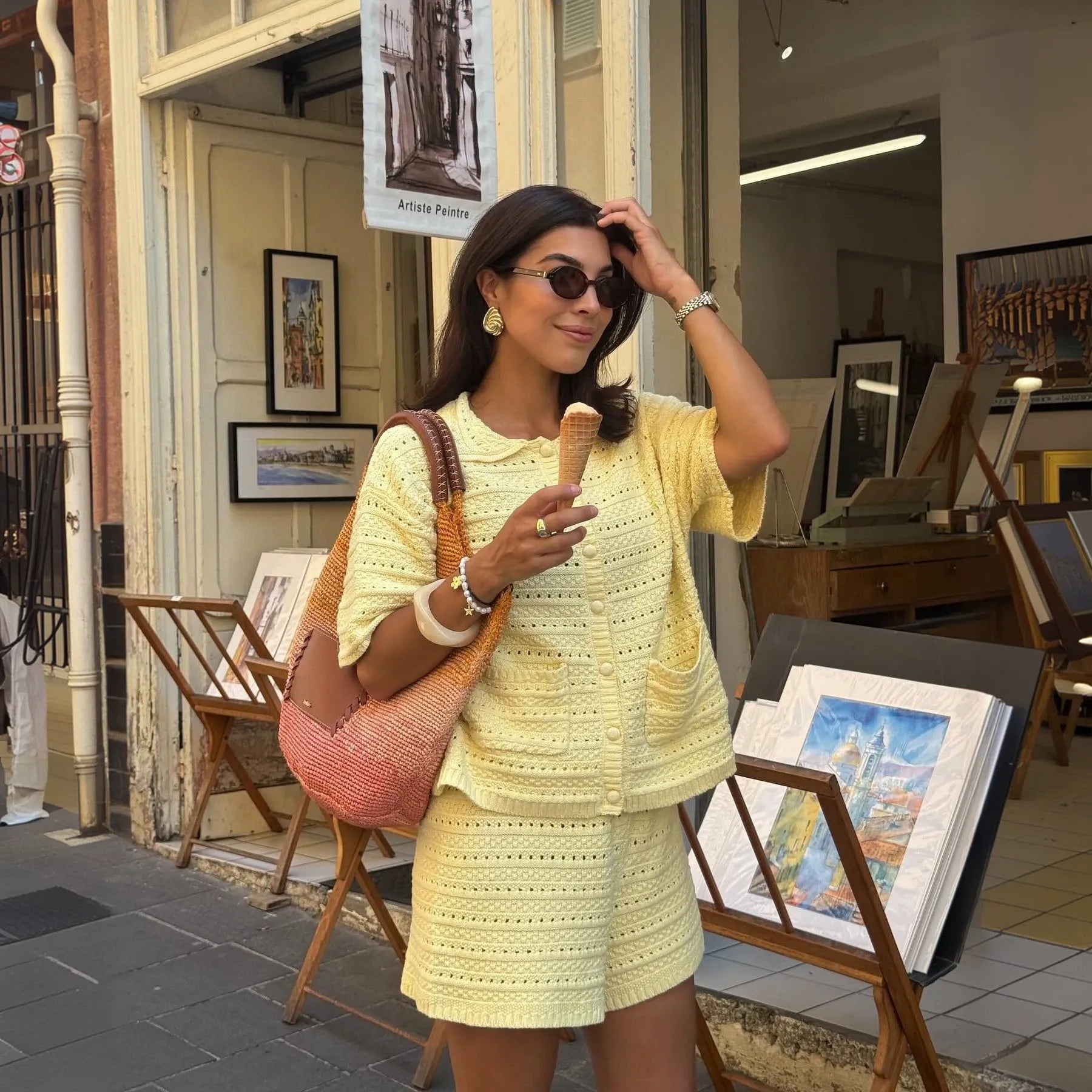 Ginevra Crochet Shorts Set