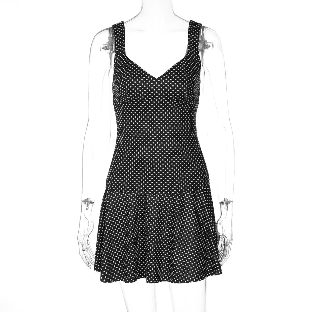 Polka Dot V-Neck Mini Dress