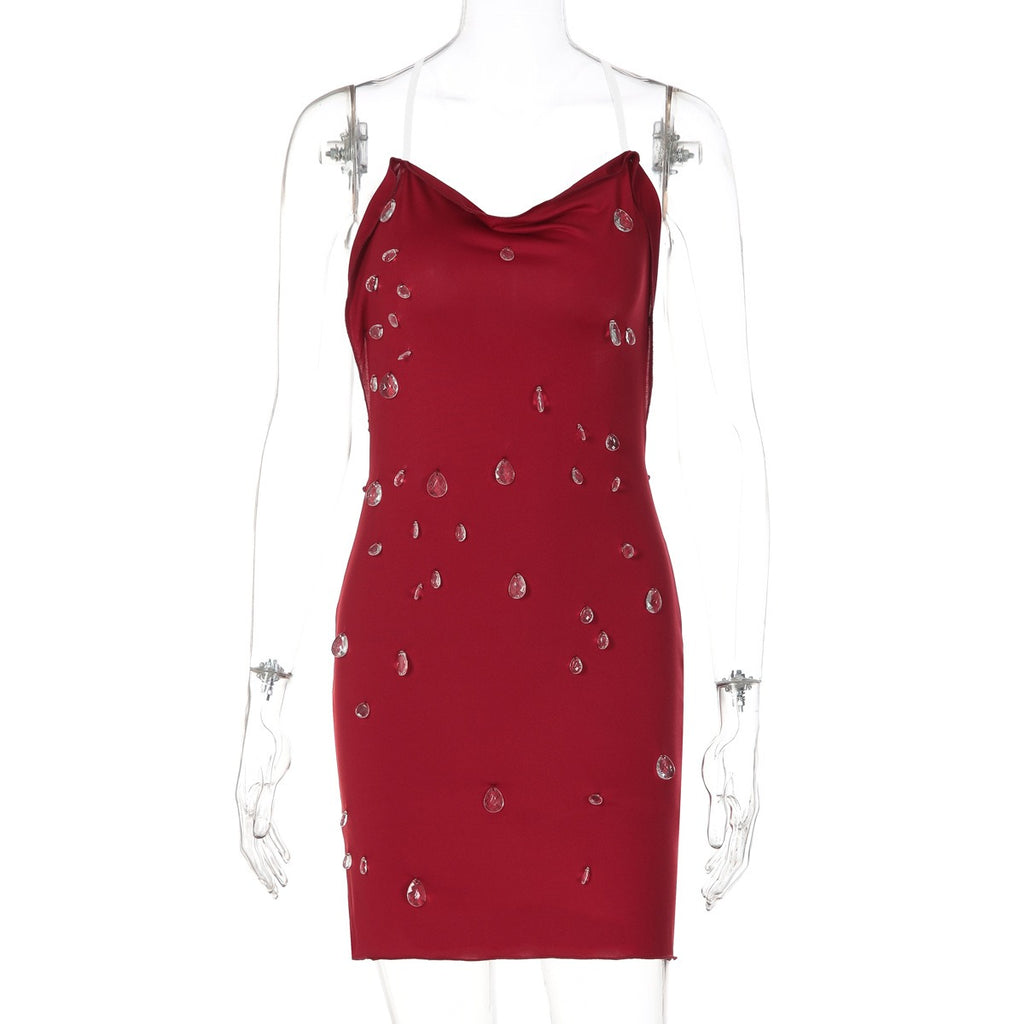 Mirea Crystal Detail Mini Dress