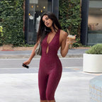 Zarelle Rhinestone Halter Capri Jumpsuit