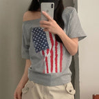 Melina Vintage Flag Graphic Tee