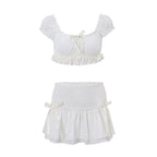 Ruffle Smocked Two Piece Skirt Set