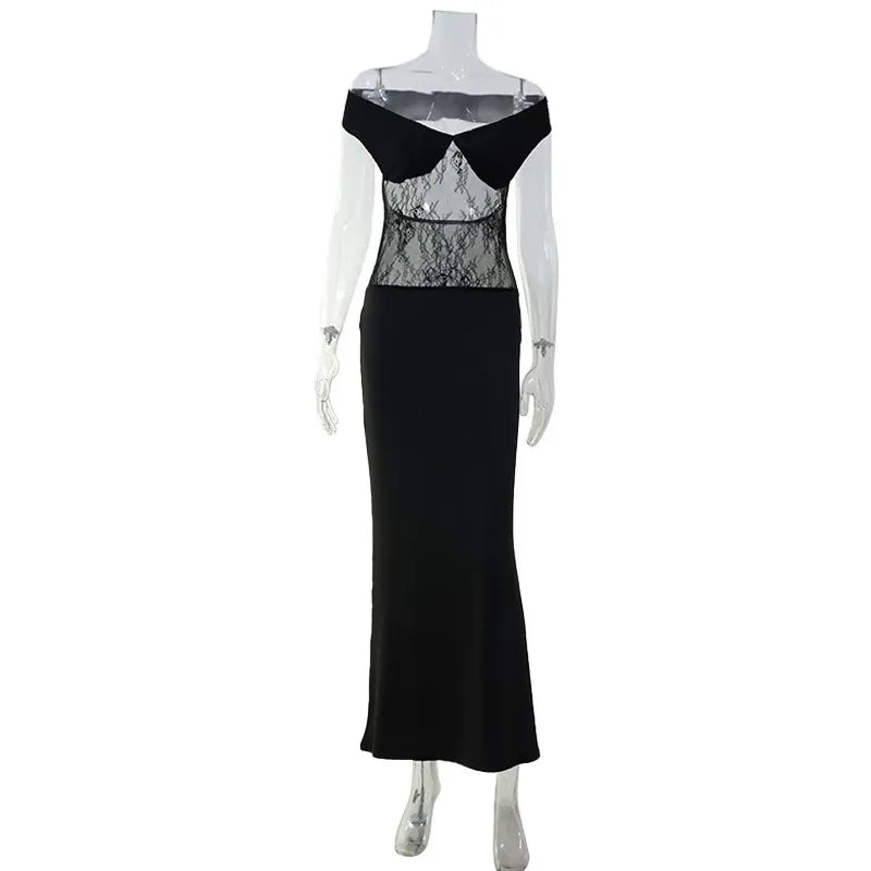 Sarielle Lace Off-Shoulder Maxi Dress