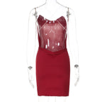 Mirea Crystal Detail Mini Dress
