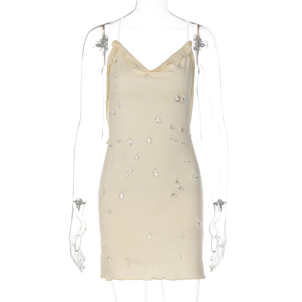 Mirea Crystal Detail Mini Dress