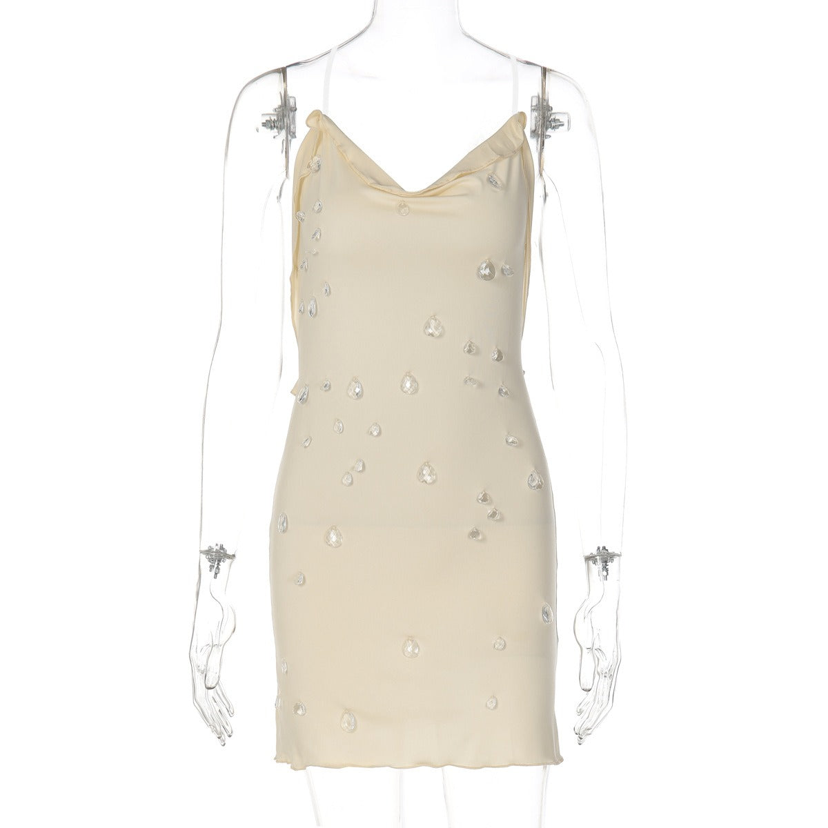 Mirea Crystal Detail Mini Dress