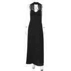 Polka Dot Scarf Detail Maxi Dress