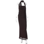 Cowl Neck Scarf Maxi Dress