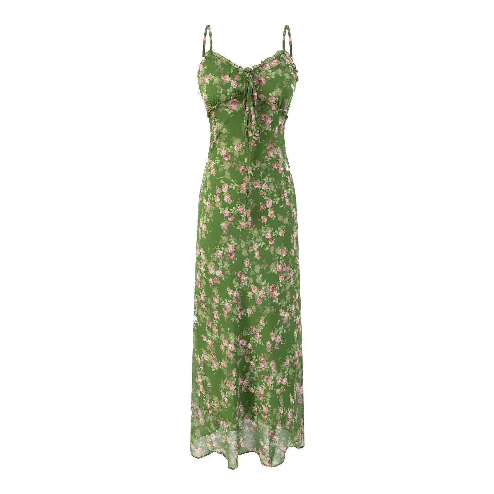 Olya Olive Floral Slip Maxi Dress