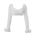 Textured Ruffle Two Piece Skirt Set