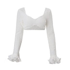 Textured Ruffle Two Piece Skirt Set