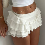 Iman Layered Ruffle Mini Skirt