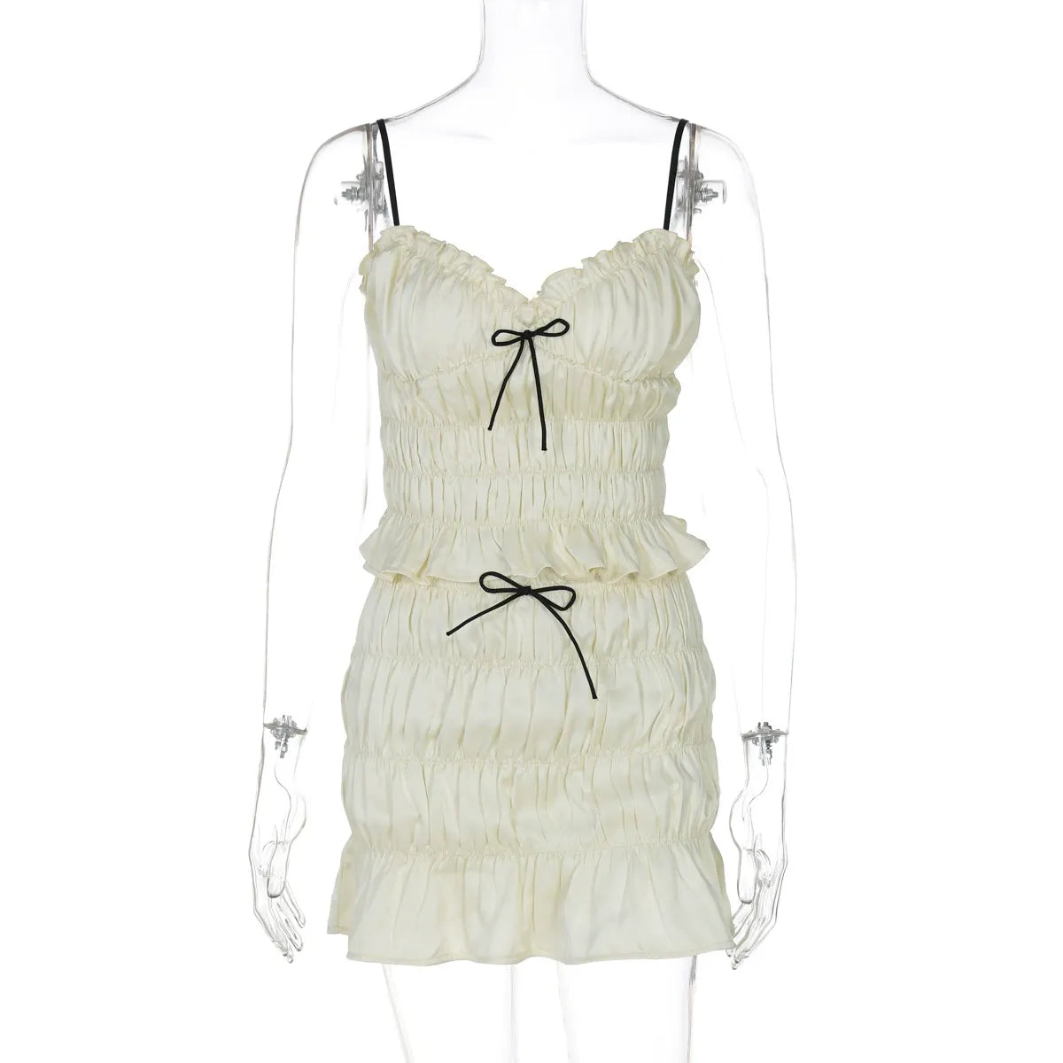 Amelia Ruched Bow Detail Skirt Set