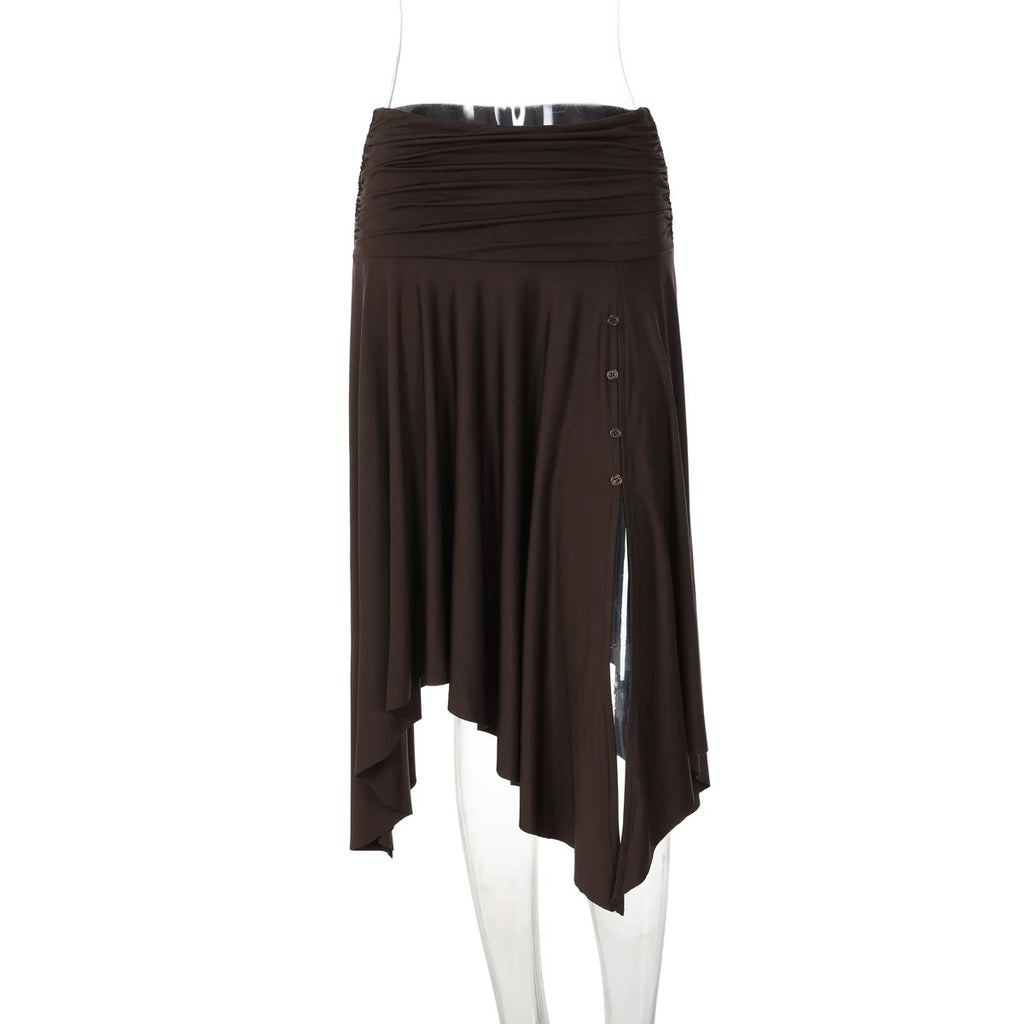 Florence Slit Asymmetrical Midi Skirt