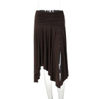 Florence Slit Asymmetrical Midi Skirt