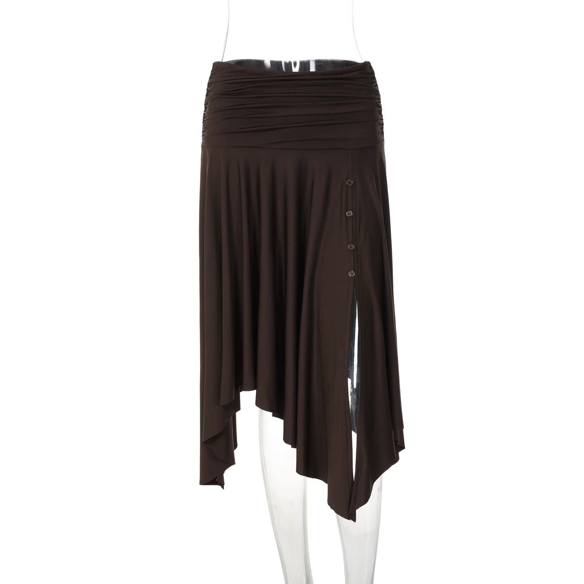 Florence Slit Asymmetrical Midi Skirt