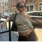 Pilar Striped Off-Shoulder Top