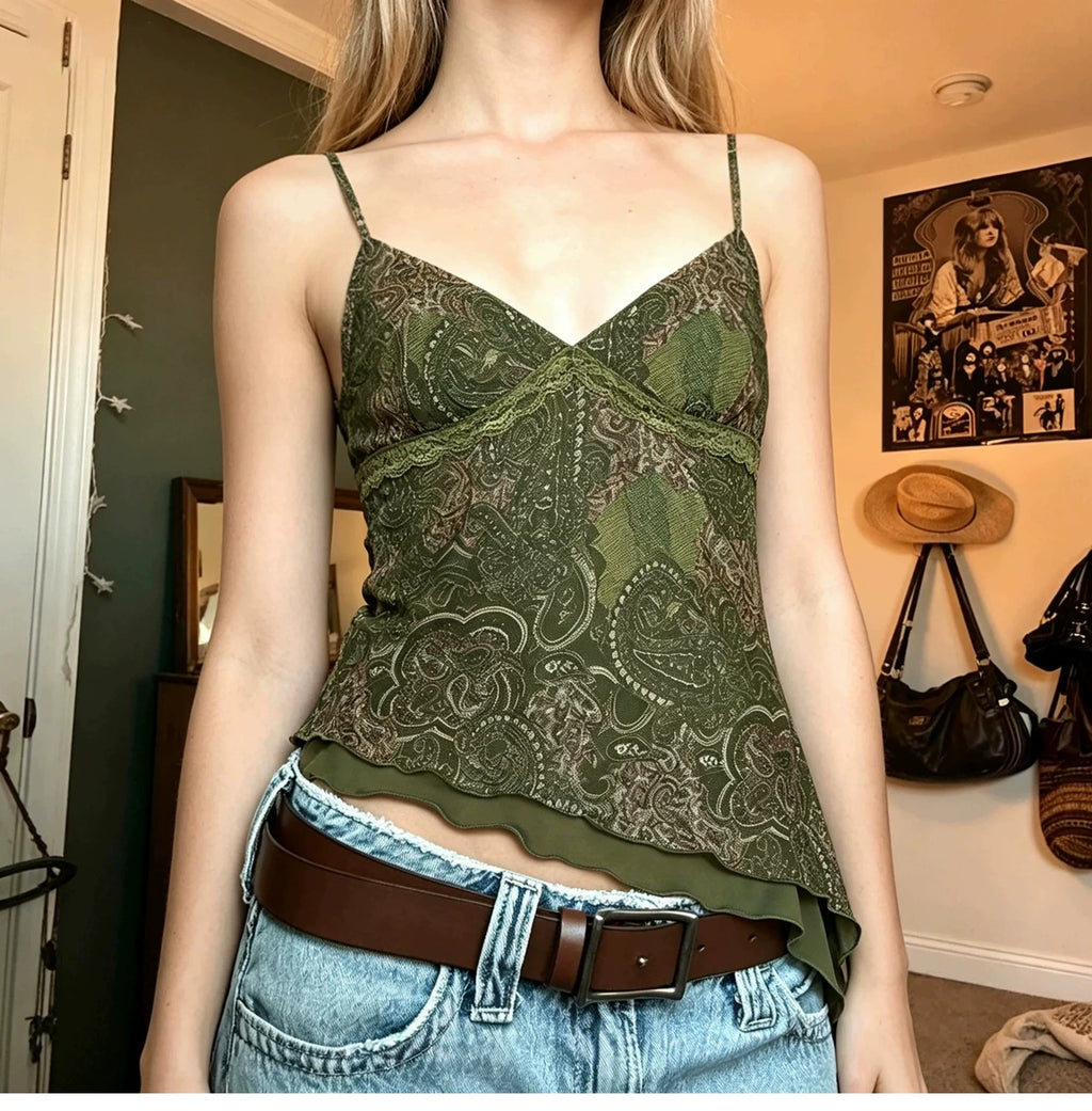 Gaia Paisley Asymmetric Cami Top