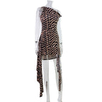 Narel Zebra Print Asymmetric Mini Dress