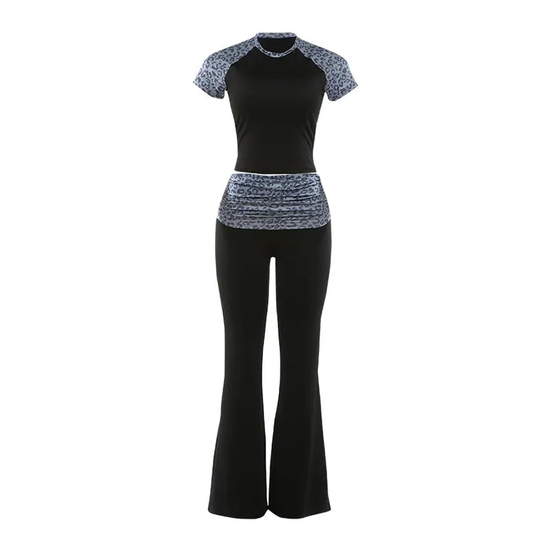 Anira Leopard Flare Pants Set