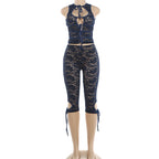 Ysela Lace Tie-Front Two Piece Set