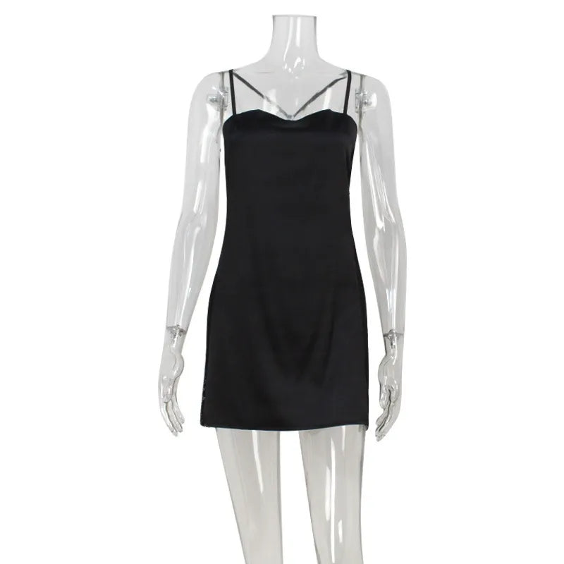 Lusine Satin Lace Slip Mini Dress
