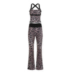 Eudora Leopard Print Flared Pants Set