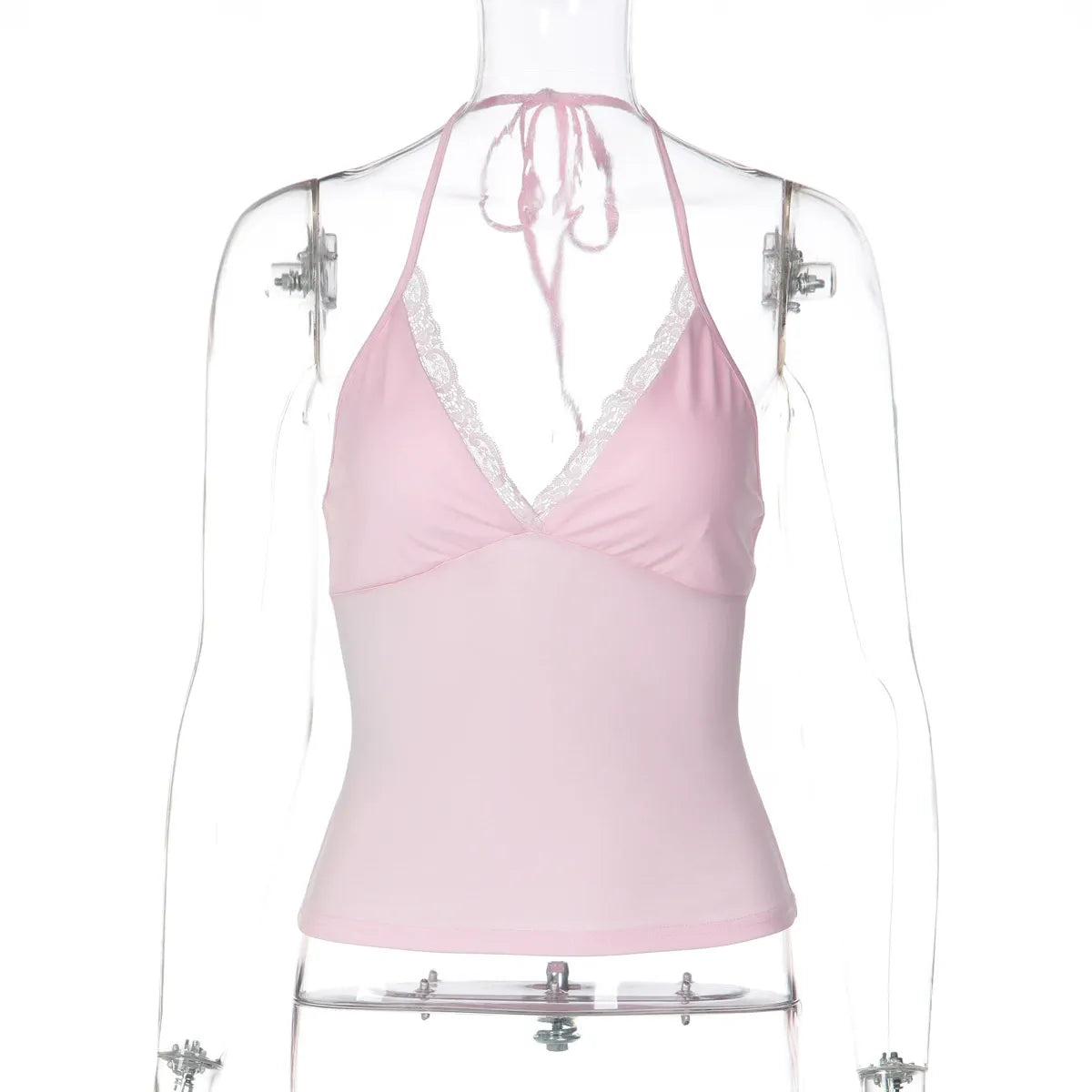 Lace Trim Halter Cami Top