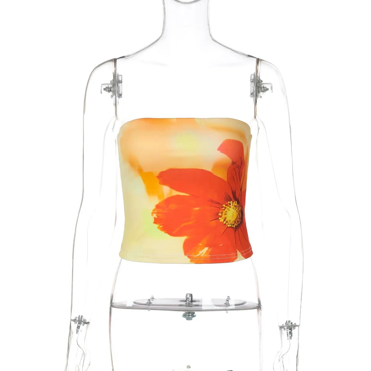 Floral Print Spaghetti Strap Tube Top