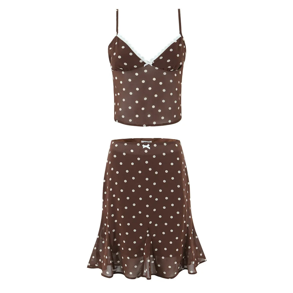 Mila Lace Trim Cami & Mini Skirt Set