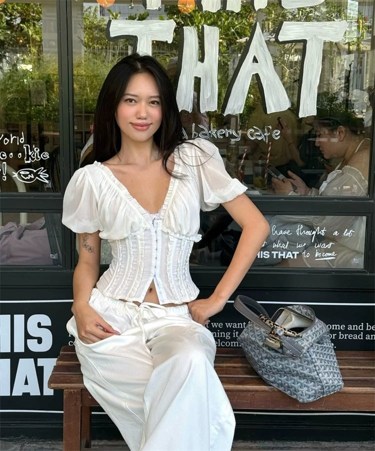 Naysha French Ruffle Blouse