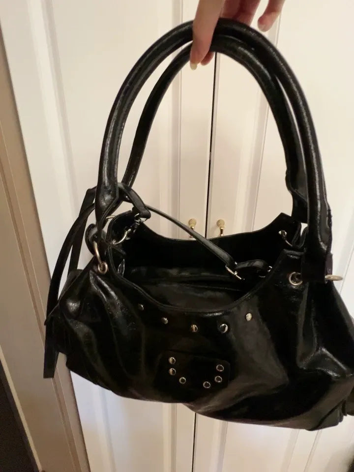 Xenia Vintage Waxed Leather Motorcycle Tote Bag
