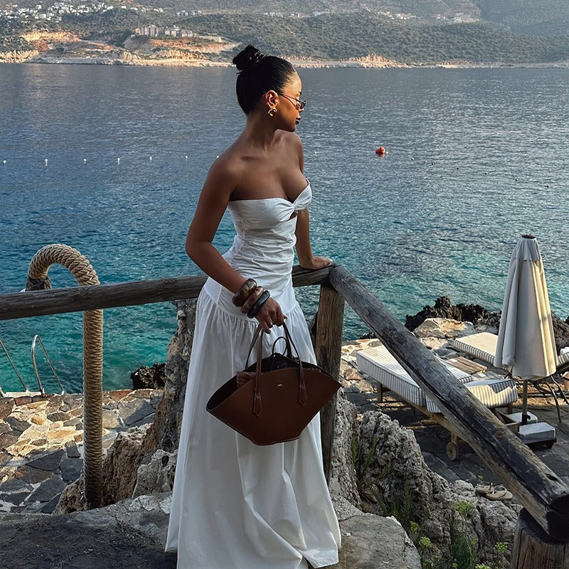Roseth Cut-Out Ruched Maxi Dress